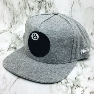 Men’s Stussy heather grey eight ball snap back